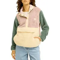 Billabong - Polaire douce à col montant - Switchback Pullover Sea Fog pour Femme - Taille L - Rose