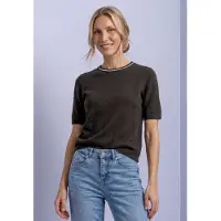 Street One Pull-over brun foncé / blanc