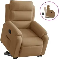 vidaXL Fauteuil relax avec assistance pour se lever, couleur marron, revêtement en velours