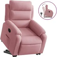 vidaXL Fauteuil relax releveur rose velours