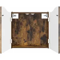 vidaXL Armoire pour cible de fléchettes, chêne fumé, 56 x 12 x 63 cm, panneau de fibres de bois