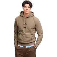 Superdry Micro Logo Fleece Hoodie Beige XL Homme
