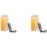 Semoic 2X Bougies LED, Bougies Scintillantes Sans Flamme, Bougie Rechargeable, Véritables Bougies En Cire avec Télécommande, 12,5 cm A