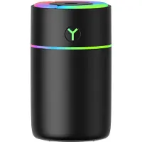 TAUOH Humidificateur USB avec Lumière RGB, Humidificateur D'Air et Diffuseur D'Arômes pour la Maison et les Voyages, Noir