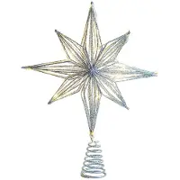 TAUOH Étoile de 25 cm pour Sapin de Noël avec Guirlande Lumineuse LED, Décoration pour la Maison et les Fêtes de Noël