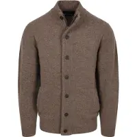Barbour Gilet Zippé Laine Marron