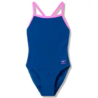 Speedo Solid Turnback Swimsuit Bleu 42 Femme