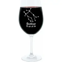 Glaskoch B. Koch jr. GmbH + Co. KG Verre à vin Leonardo 400 ml, verre à motif, constellation des Gémeaux, cadeau, verre d'ambiance avec gravure, verre Mood, 22 cm