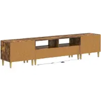 vidaXL Meuble TV LED, 5 pièces, imitation chêne fumé, panneaux de particules