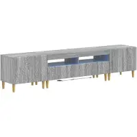 vidaXL : Meuble TV LED, 5 pièces, finition Sonoma gris, fabriqué en panneaux de particules