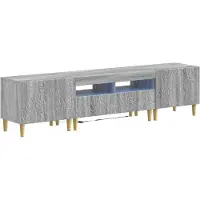 vidaXL : Meuble TV LED, 5 pièces, finition Sonoma gris, fabriqué en panneaux de particules