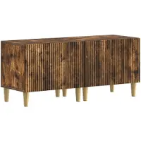 vidaXL Meuble TV LED 5 pièces, modèle ARNHEM, en bois imitation chêne fumé