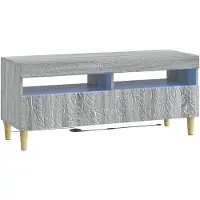 vidaXL : Meuble TV LED, 5 pièces, finition Sonoma gris, fabriqué en panneaux de particules
