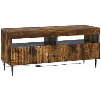 vidaXL Meuble TV LED en bois imitation chêne fumé
