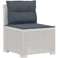 vidaXL : Canapé de jardin pour 1 personne avec coussins, imitation rotin, plastique PP, blanc