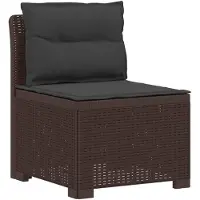 vidaXL : Canapé de jardin pour 1 personne avec coussins, imitation rotin, en plastique PP, couleur marron