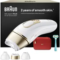 Braun Appareil d'épilation IPL Silk·expert Pro 5, modèle PL5321, couleur blanc/doré, avec rasoir