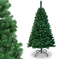 Jayseuw 150cm Arbre de Noël artificiel, Sapin avec support métallique, Arbre de Noël 488 pointes aiguilles PVC, Arbre artificiel Noël système de pliage vert