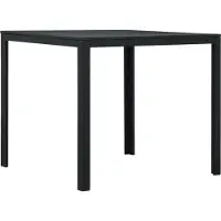 Prolenta Table basse exclusive - Noir - 78x78x74 cm - Aspect bois, en HDPE