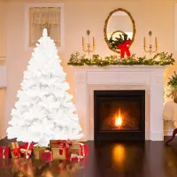 Jayseuw Sapin de Noël 120 cm avec support Sapin de Noël Montage facile pour mariage, Noël, chambre à coucher Noël,Blanc