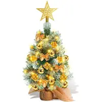 TolleTour Arbre de Noël artificiel LED Sapin de Noël 40 cm Arbre de Noël éclairé Décoration de Noël Arbre lumineux,Or