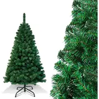 TolleTour Arbre de Noël artificiel 150cm Sapin de Noël Arbre artificiel de décoration avec support de sapin Décoration de Noël Vert PVC