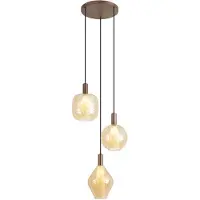 QAZQA Suspension design bronze foncé 3 lumières - Ard