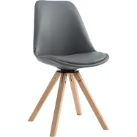 BellaFurn Chaise visiteur pivotante - chaise de réunion - look exclusif, similicuir & bois | Couleur d'habillage : Couleur naturelle : Gris