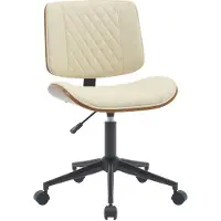 BellaFurn Chaise de bureau, mobilier de bureau, design tabouret courbé - confortable et réglable | Couleur : noyer/crème