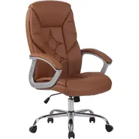 BellaFurn Chaise de bureau XXL - chaise ergonomique - rembourrage en similicuir imposable jusqu'à 210 kg | couleur : marron clair