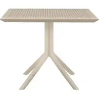 BellaFurn Table 80x80cm - Table Bisto - Polypropylène résistant aux intempéries, résistant aux UV | Couleur : Taupe