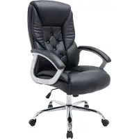 BellaFurn Chaise de bureau XXL - chaise ergonomique - rembourrage en similicuir imposable jusqu'à 210 kg | Couleur : noir