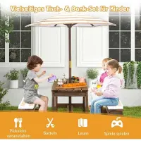 Northix Ensemble de table de pique-nique pour enfants avec parasol et bancs
