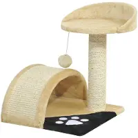 BellaFurn Arbre à gratter pour chats, avec des poteaux en sisal | Couleur : Beige | Dimensions : 14,17 x 14,17 x 17,32 cm