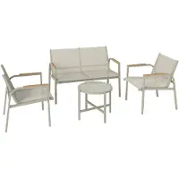 BellaFurn Ensemble de mobilier de jardin pour 4 personnes, comprenant un canapé et 2 chaises | Couleur : Vert | Dimensions : 112,5 x 68 x 74 cm
