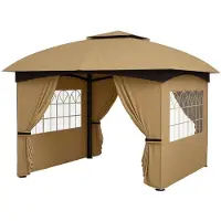 BellaFurn Tente de réception avec toit ventilé et structure en acier | Couleur : Marron | Dimensions : 335 x 335 x 285 cm