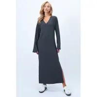 Trend Alaçatı Stili Robe gris foncé
