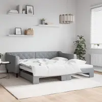 Prolenta Maison Exclusive - Canapé-lit convertible gris clair 100 x 190 cm, tissu
