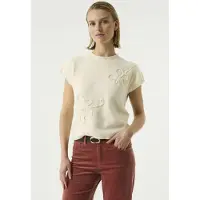 Garcia T260241 Short Sleeve Sweater Beige L Femme