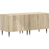 vidaXL Étagère LED pour téléviseur, 3 pièces, en bois imitation chêne Sonoma