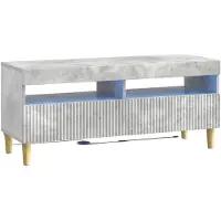 vidaXL Meuble TV LED gris béton, fabriqué en panneaux de particules
