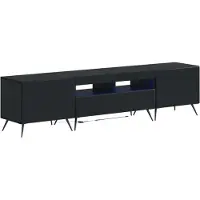 Syfax Meuble TV LED, 5 pièces, noir, en panneaux de particules