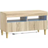 vidaXL Meuble TV LED en bois imitation chêne Sonoma, marque