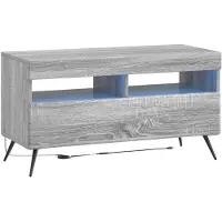 vidaXL : Meuble TV LED, 5 pièces, finition Sonoma gris, fabriqué en panneaux de particules