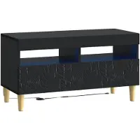 vidaXL Meuble TV LED, 5 pièces, noir, en panneaux de particules