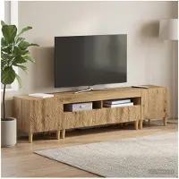 vidaXL Meuble TV LED, 5 pièces, bois composite imitation chêne artisanal
