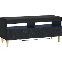 vidaXL Meuble TV LED noir en panneaux de particules