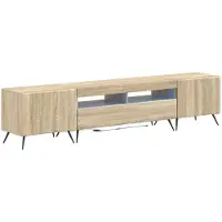 Syfax Meuble TV LED en bois imitation chêne Sonoma, composé de 5 éléments