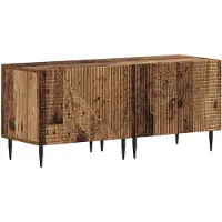 vidaXL Étagère LED pour télévision, 3 pièces, en bois de récupération et en panneaux de particules