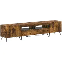 Syfax Meuble TV LED en bois imitation chêne fumé, composé de 5 éléments